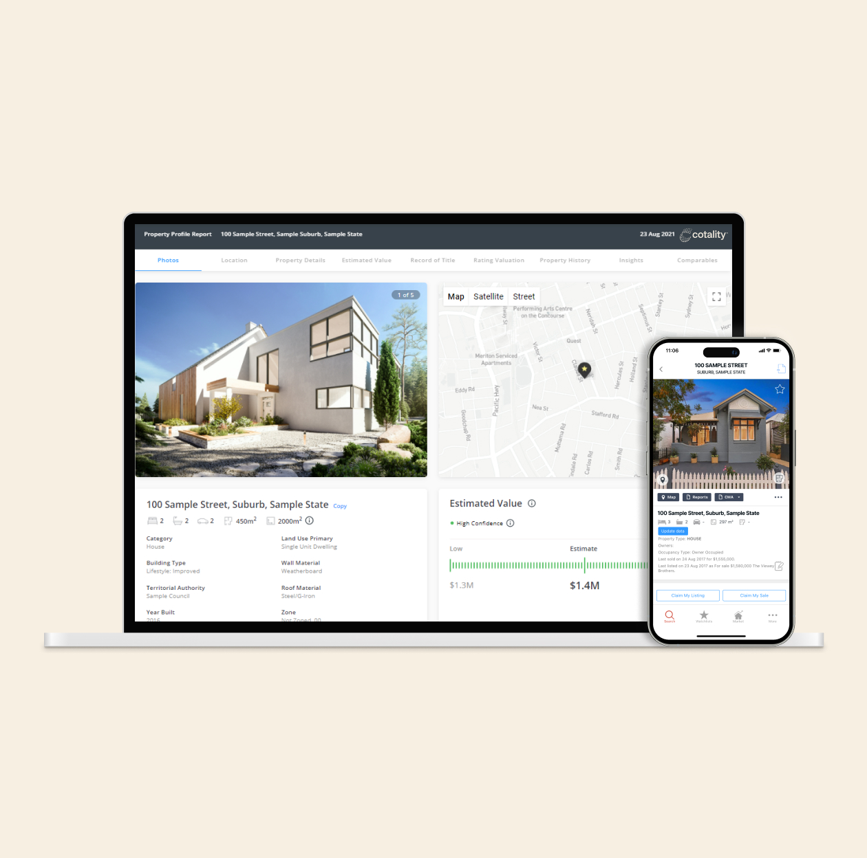 Screenshot of Cotality RP Data platform.