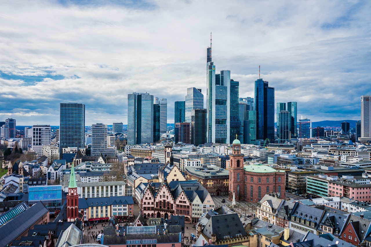 The skyline of modern city, featuring iconic high-rise buildings and a vibrant urban landscape.
