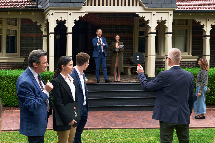 Students attending auction as part of TAFE NSW course.